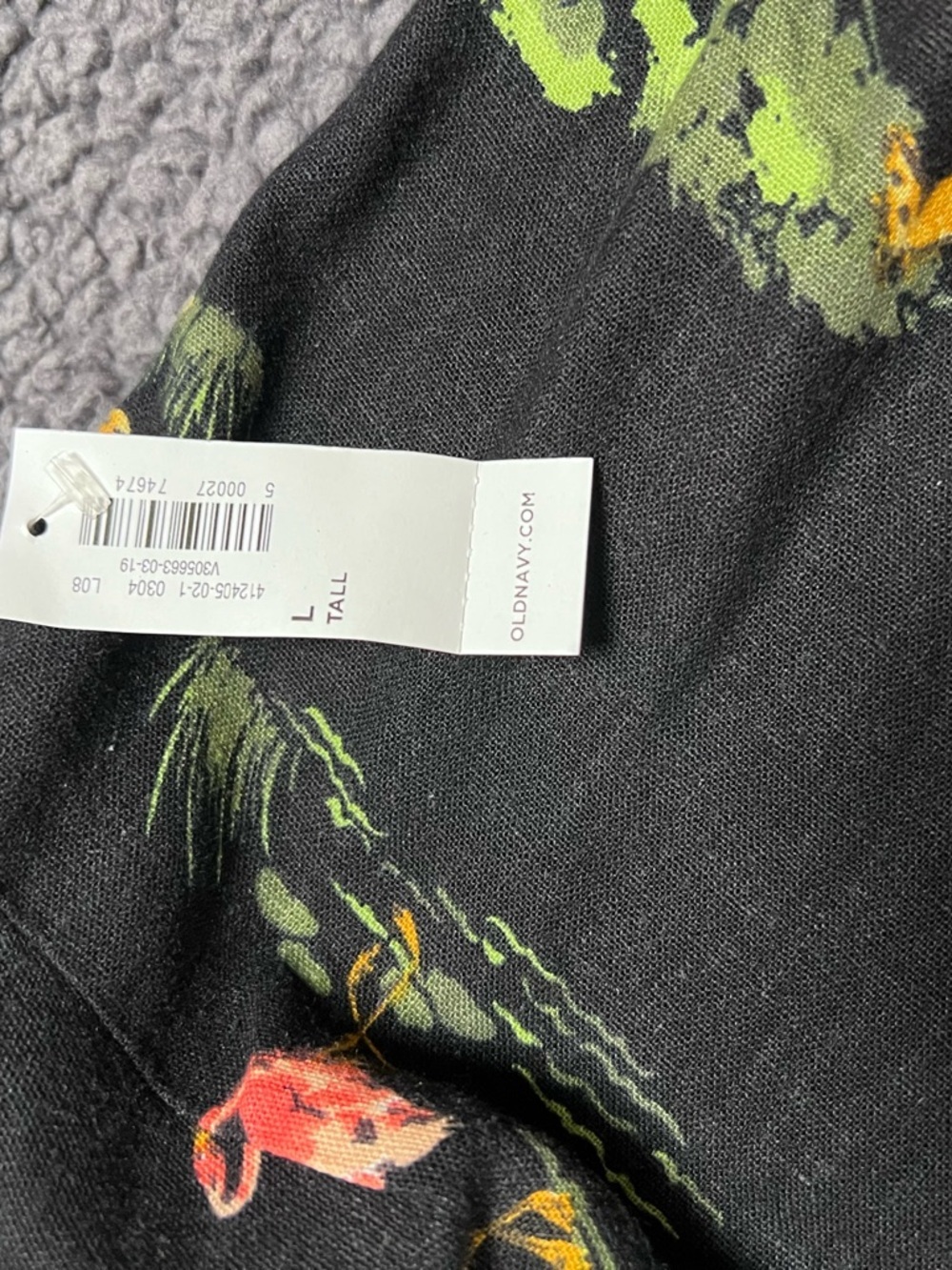 NWT Old Navy Linen Blend Dress Safari Jungle Print Sleeveless LG Tall - Picture 4 of 11